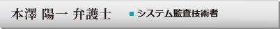 本澤陽一弁護士（システム監査技術者）